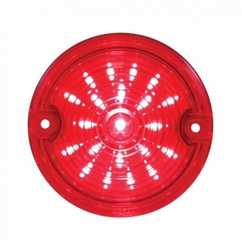 21 LED 3-1/4" Dual Function Harley Signal Light With 1157 Plug - Red LED/Red Lens