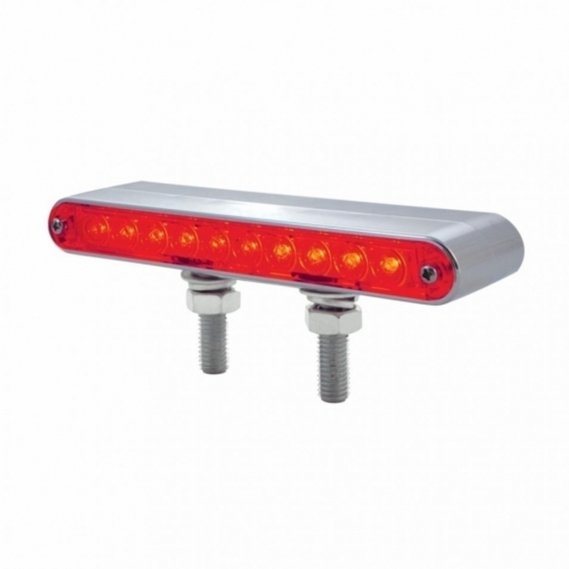 Barra de luces de doble cara de 20 LED de 6-1/2" - LED ámbar y rojo/lente ámbar y roja