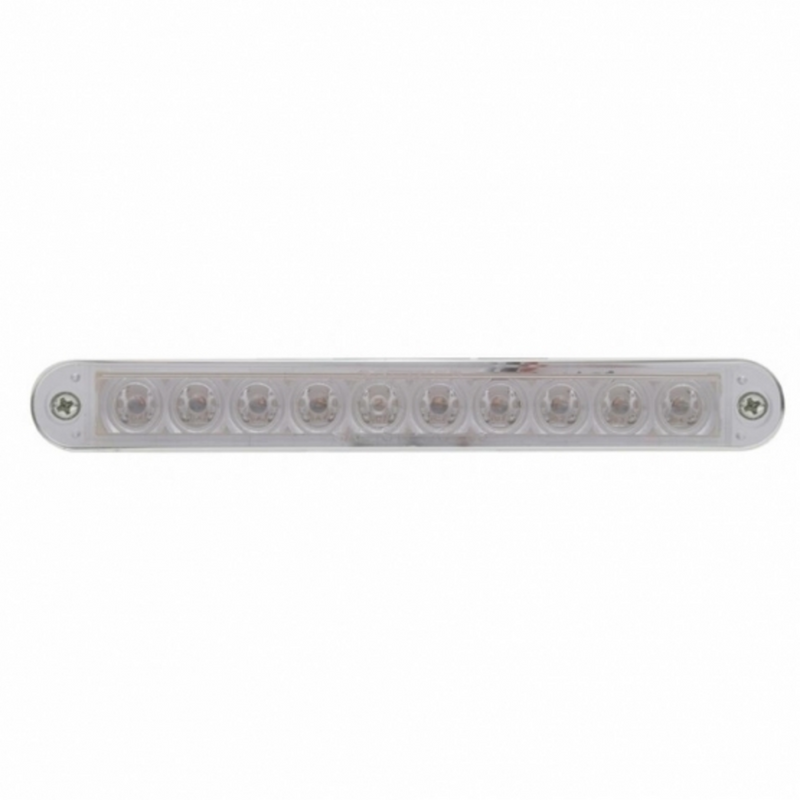 UP-37639 10 LED 6-1/2" Turn Signal Light Bar With Bezel - Amber LED/Clear Lens
