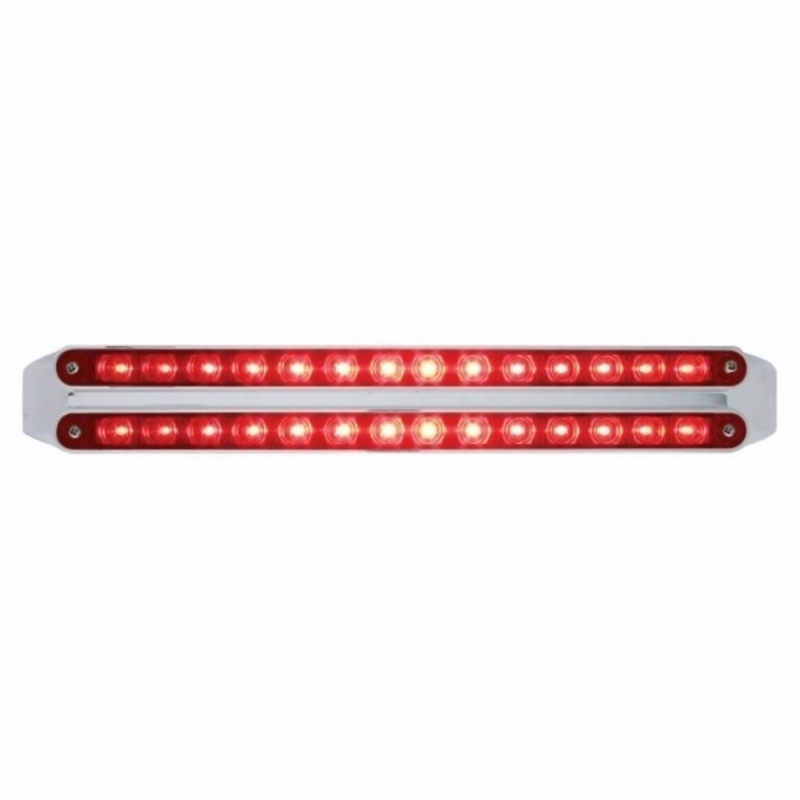 Dual 14 LED 12" Light Bars (Stop, Turn & Tail) - Red LED/Red Lens