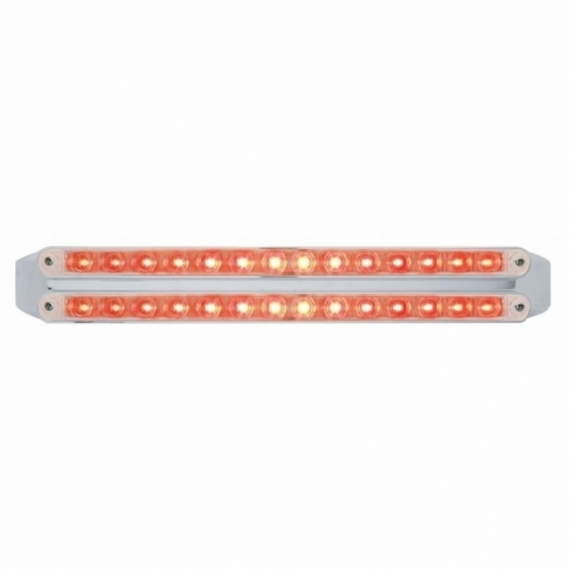 Dual 14 LED 12" Light Bars (Stop, Turn & Tail) - Red LED/Clear Lens