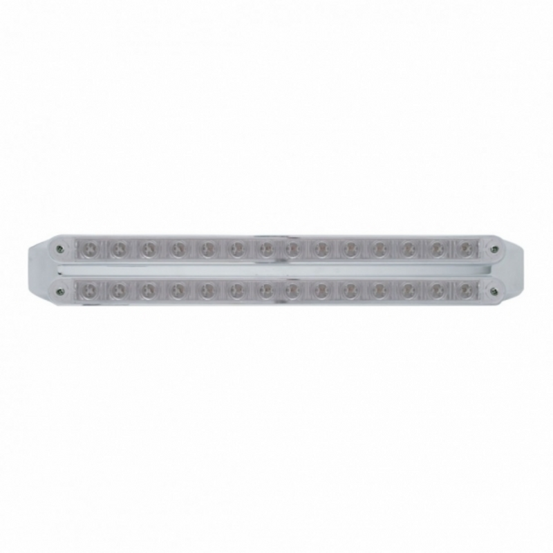 Dual 14 LED 12" Light Bars - Red & White LED/Clear Lens