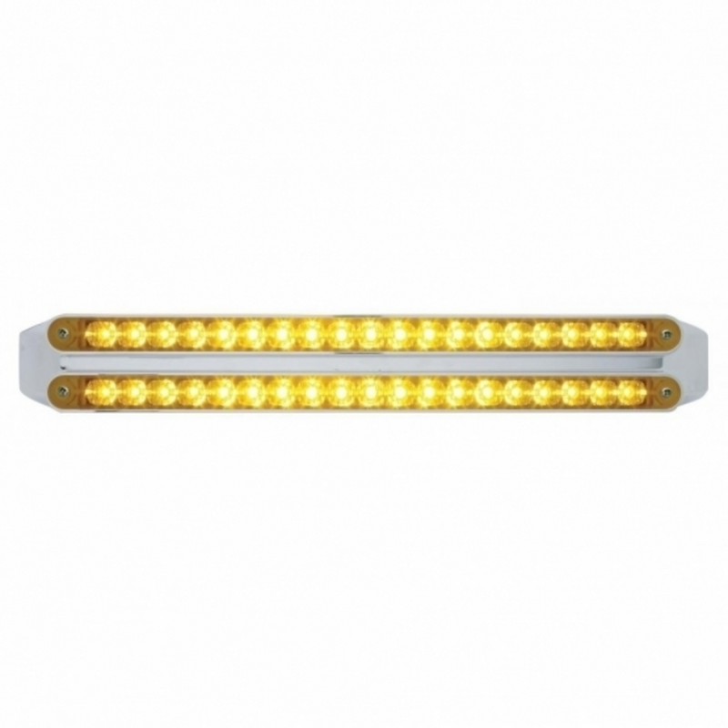 Dual 19 LED 12" Reflector Turn Signal Light Bars - Amber LED/Amber Lens