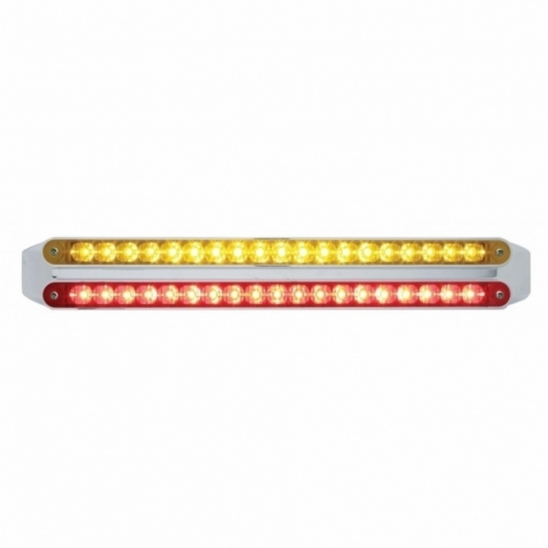 Dual 19 LED 12" Reflector Light Bars - Amber & Red LED/Amber & Red Lens