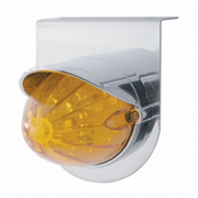 UP-37717 Stainless Light Bracket With 19 LED Watermelon Light & Visor - Amber LED/Amber Lens