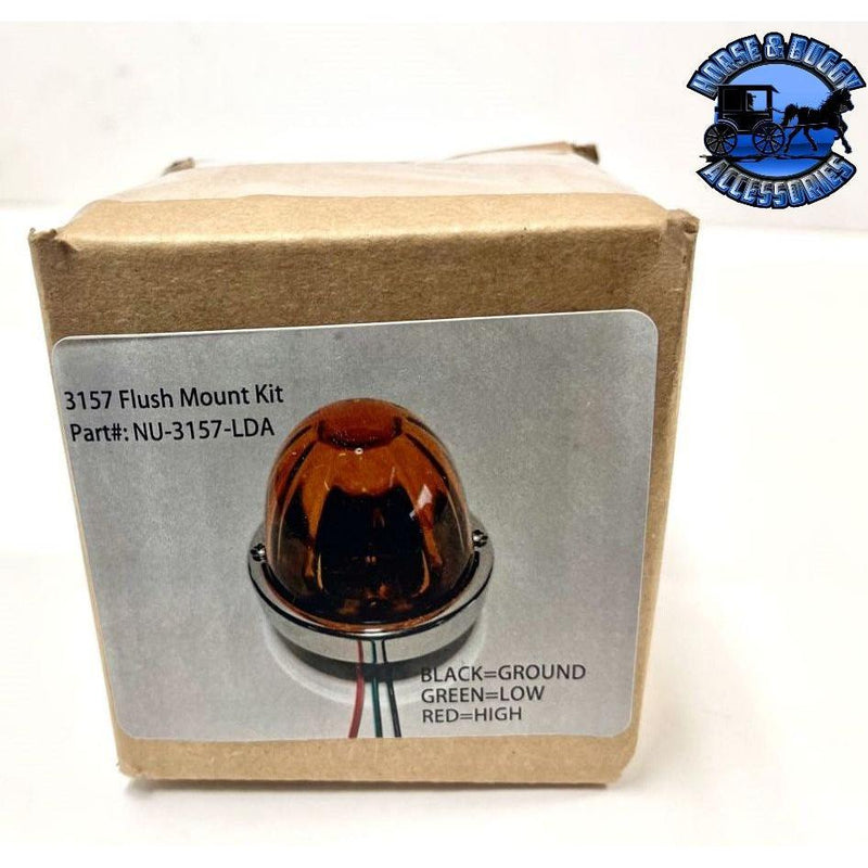 3 wire 3157 bulb-Sealed dark amber lens glass watermelon kit (bulb not included) #nu-3157-lda watermelon glass lens Antique White