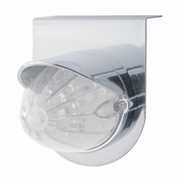 UP-37718 Stainless Light Bracket With 19 LED Watermelon Light & Visor - Amber LED/Clear Lens