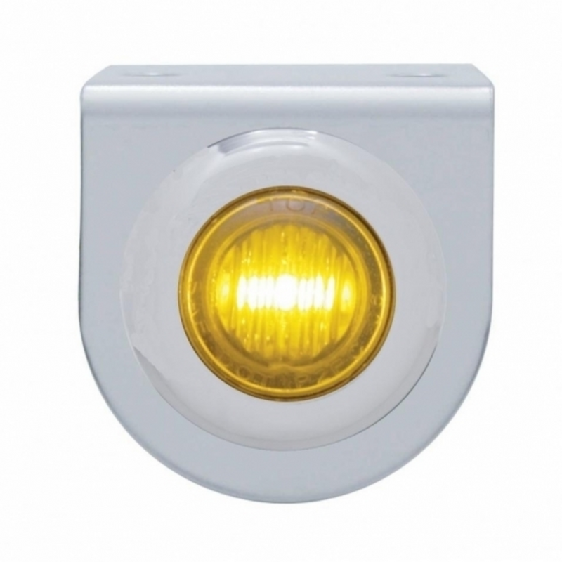Stainless Light Bracket With 3 LED Mini Light - Amber LED/Amber Lens