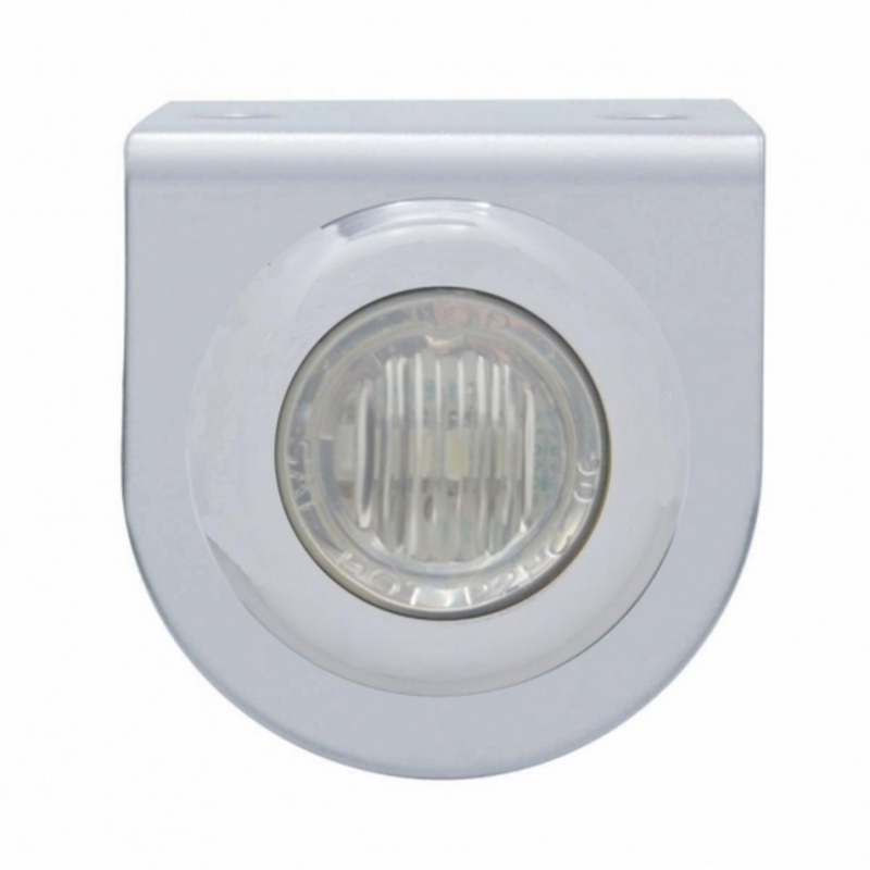 Stainless Light Bracket With 3 LED Mini Light - Red LED/Clear Lens