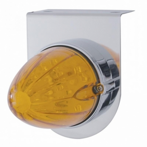 UP-37881 Stainless Light Bracket With 19 LED Watermelon Light - Amber LED/Amber Lens