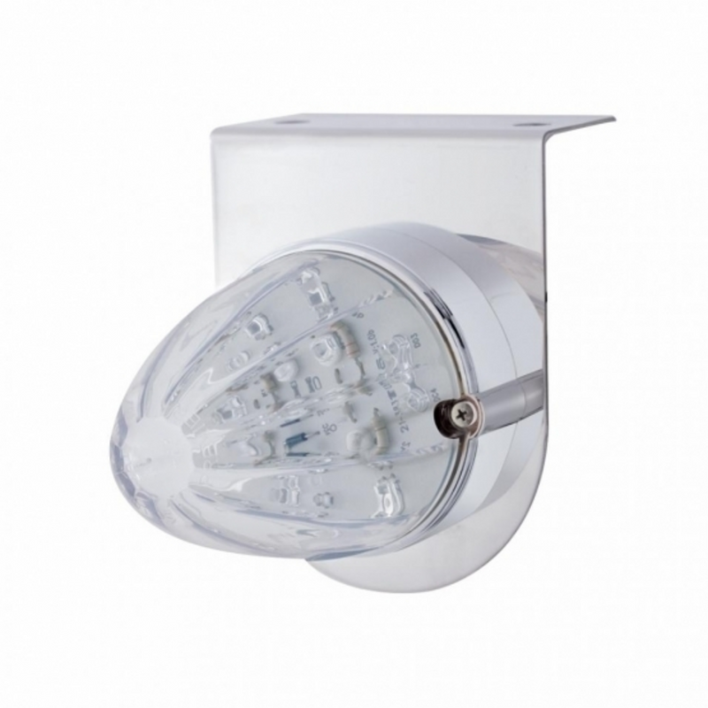 UP-37882 Stainless Light Bracket With 19 LED Watermelon Light - Amber LED/Clear Lens
