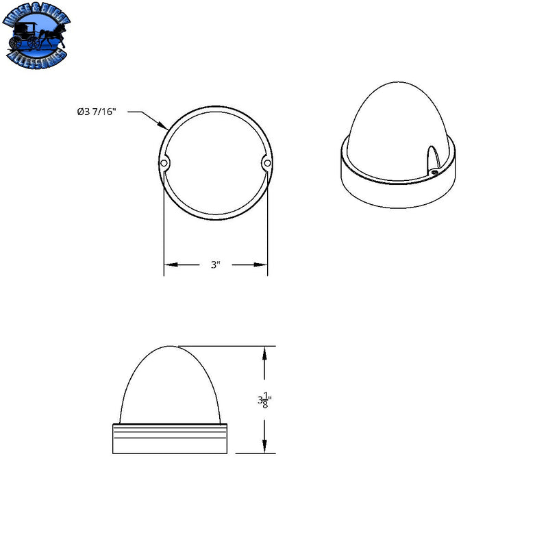 UP-37900 17 LED Dual Function Watermelon Flush Mount Kit - Amber LED/Amber Lens