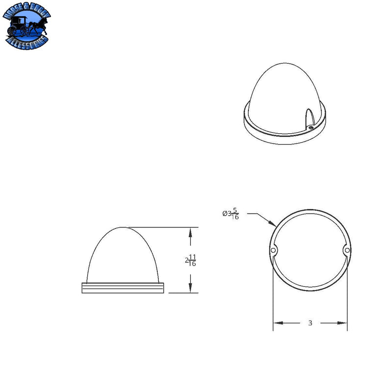 #37901 "with mounting base"17 LED Dual Function Watermelon Flush Mount Kit - Red LED/Red Lens