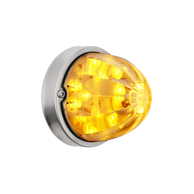 UP-37902 "with mounting base" 17 LED Dual Function Watermelon Flush Mount Kit - Amber LED/Clear Lens
