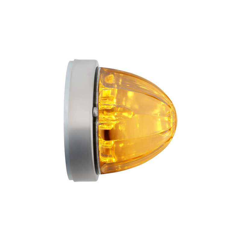 UP-37902 "with mounting base" 17 LED Dual Function Watermelon Flush Mount Kit - Amber LED/Clear Lens