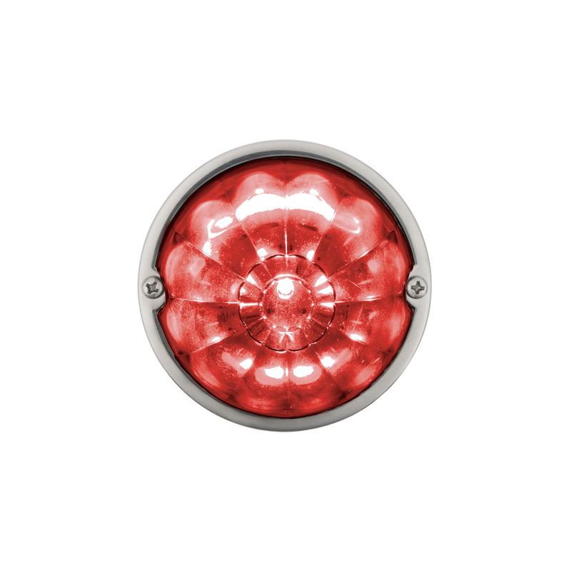 UP-37903 "with mounting base" 17 LED Dual Function Watermelon Flush Mount Kit - Red LED/Clear Lens