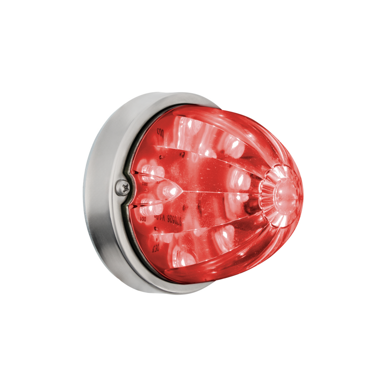 UP-37903 "with mounting base" 17 LED Dual Function Watermelon Flush Mount Kit - Red LED/Clear Lens