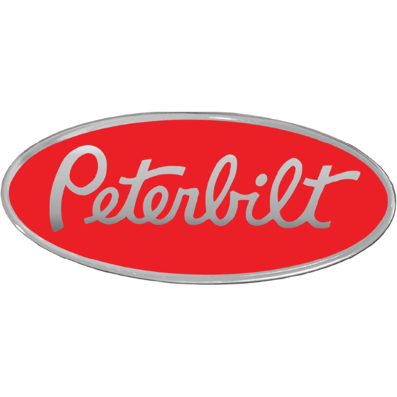 PETERBILT CHROME/RED OVAL EMBLEM 440 EMBLEM Orange Red