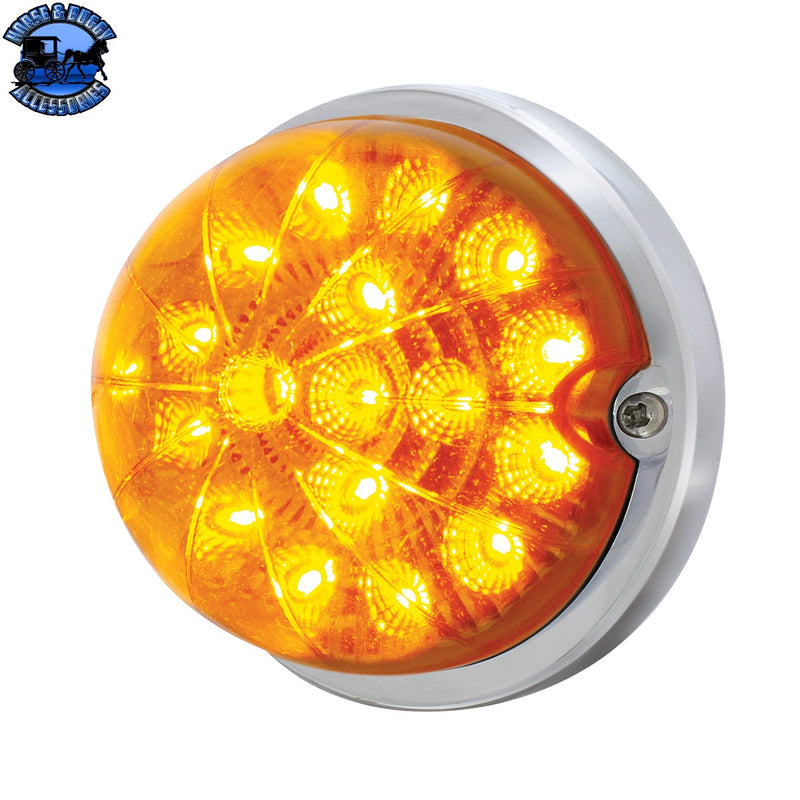 UP-37912 "with mounting base"17 LED Dual Function Watermelon Clear Reflector Flush Mount Kit - Amber LED/Amber Lens