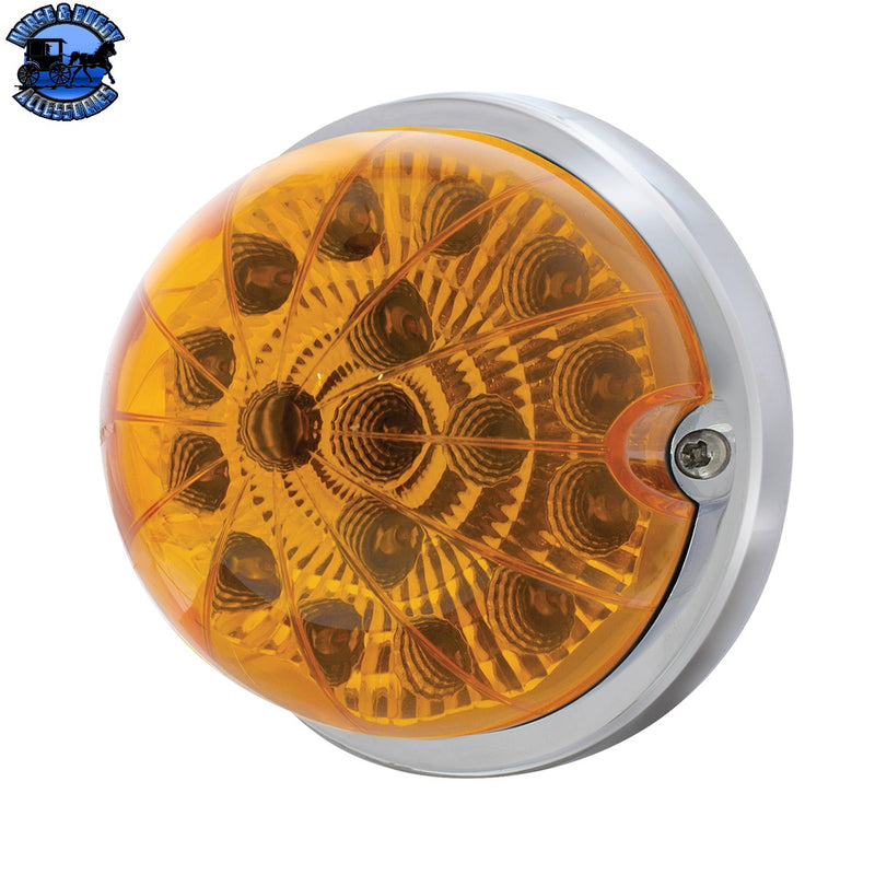 UP-37912 "with mounting base"17 LED Dual Function Watermelon Clear Reflector Flush Mount Kit - Amber LED/Amber Lens