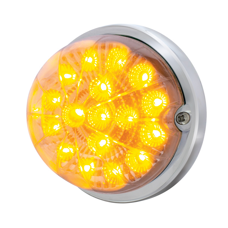 UP-37914 17 LED Dual Function Watermelon Clear Reflector Flush Mount Kit - Amber LED/Clear Lens