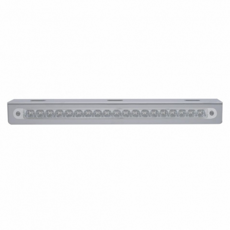 UP-37926 12-3/4" Stainless Light Bracket With 19 LED 12" Light Bar - Amber LED/Clear Lens