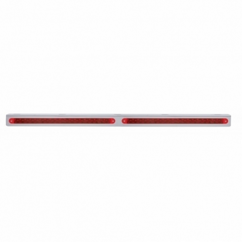 25-5/16" Stainless Light Bracket With 2X 19 LED 12" Light Bars - Red LED/Red Lens