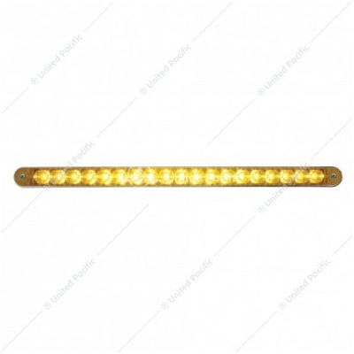 UP-37940 19 LED 12" Reflector Turn Signal Light Bar With Bezel - Amber LED/Amber Lens Beige
