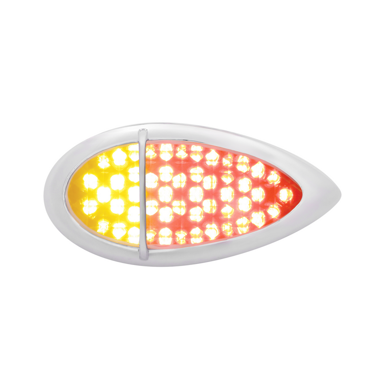 51 LED Duo "Baby Zephyr" Auxiliary/Utility Light With Bezel- Red+Amber LED/Clear Lens