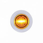 UP-37969 3 LED Dual Function 3/4" Mini Light With Bezel (Clearance/Marker) - Amber LED/Clear Lens