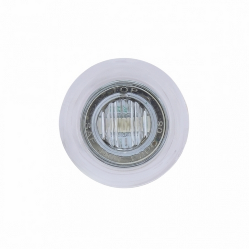 UP-37969 3 LED Dual Function 3/4" Mini Light With Bezel (Clearance/Marker) - Amber LED/Clear Lens