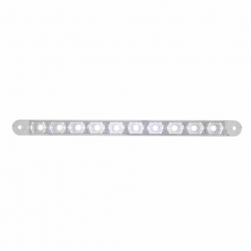 Barra de luces de doble función de 10 LED de 9" - LED blanco/lente transparente (a granel)