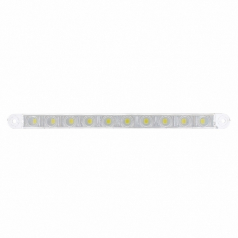 Barra de luces de doble función de 10 LED de 9" - LED blanco/lente transparente (a granel)