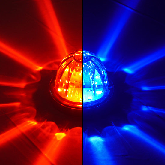 #100061CRB Legendary Extreme Large Glass Watermelon Red To Blue - Clear 4 Wire Dual Function W/ Aluminum Bezel LED Light - Each