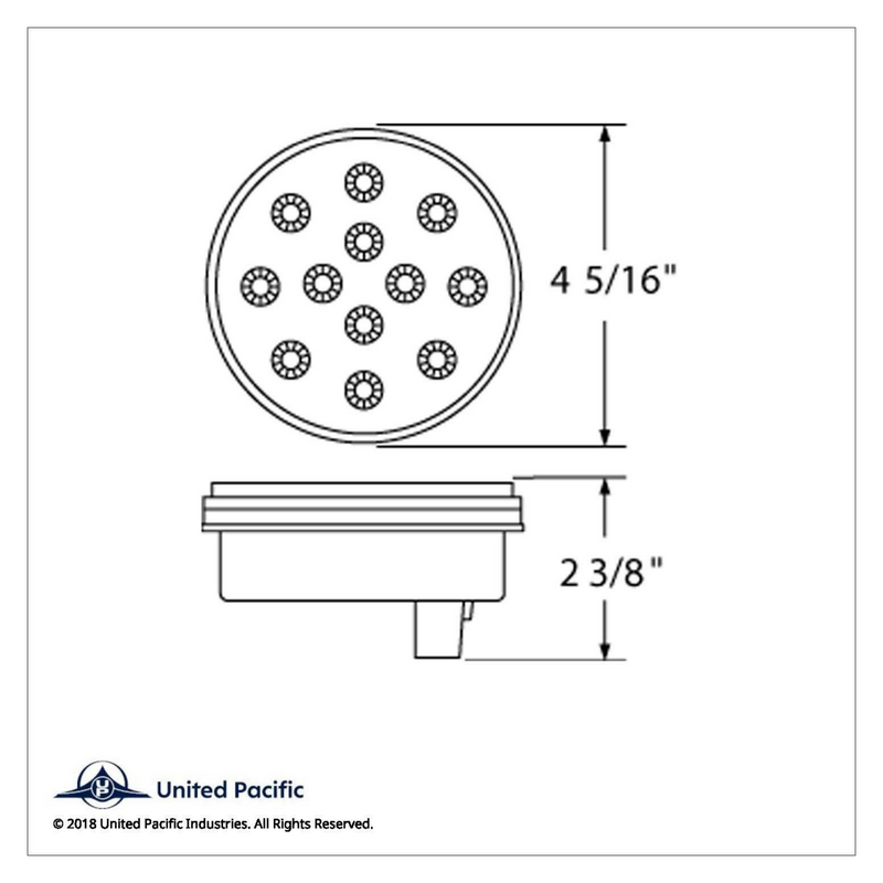UP-38117 12 LED 4" Round Reflector Light (Stop, Turn & Tail) - Red LED/Clear Lens