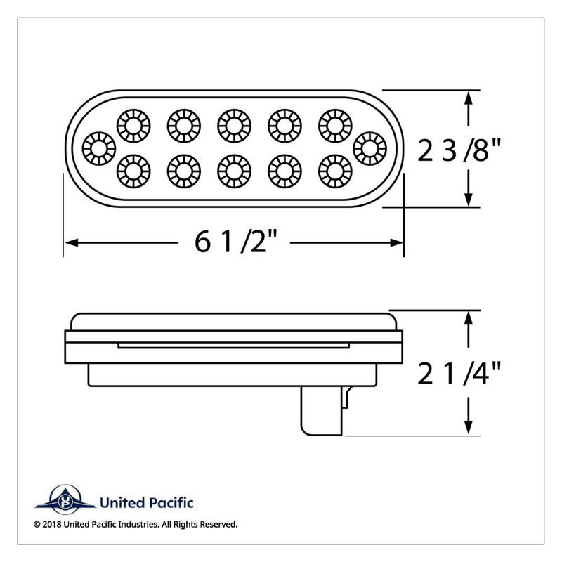Kit de luces reflectoras ovaladas de 12 LED de 6" (freno, giro y cola) - LED rojo/lente roja