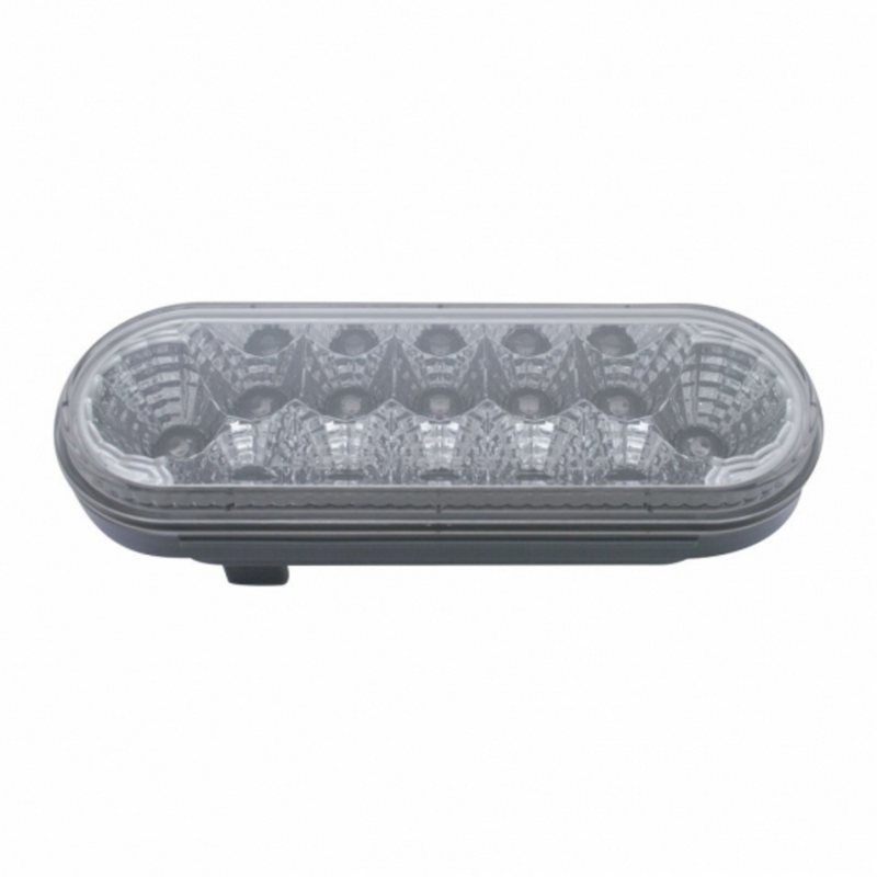 UP-38122 12 LED 6" Oval Reflector Light (Stop, Turn & Tail) - Red LED/Clear Lens