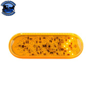 35 LED 6" Oval Sequential Turn Signal Light - Amber LED/Amber Lens Dark Orange