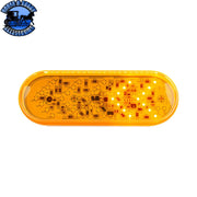 35 LED 6" Oval Sequential Turn Signal Light - Amber LED/Amber Lens Orange