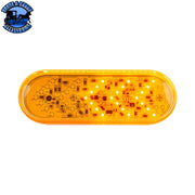 35 LED 6" Oval Sequential Turn Signal Light - Amber LED/Amber Lens Orange
