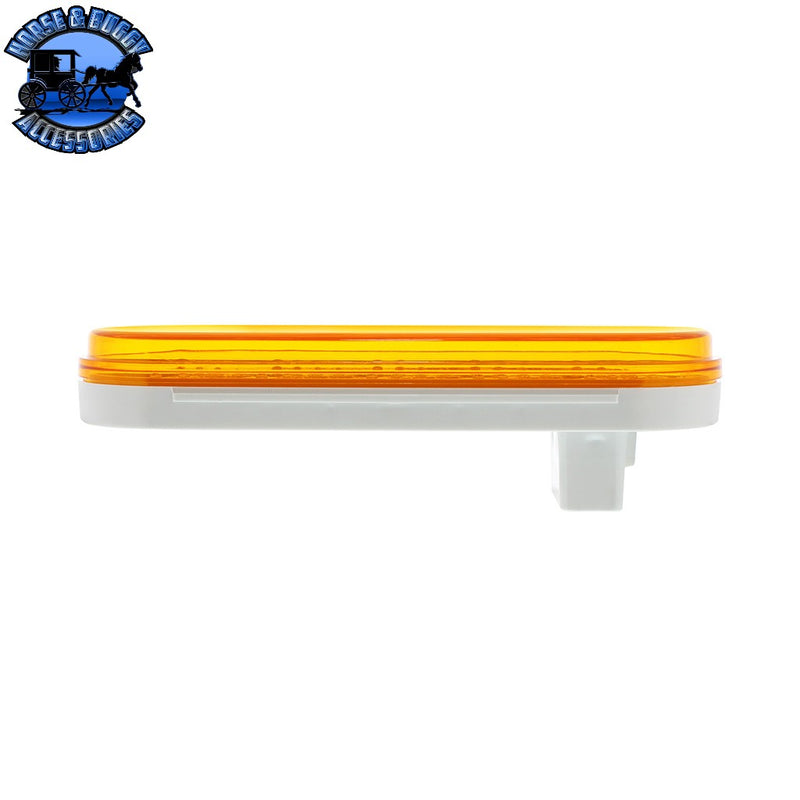 35 LED 6" Oval Sequential Turn Signal Light - Amber LED/Amber Lens Light Gray