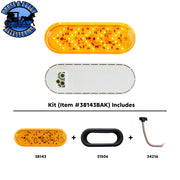36 LED 6" Oval Sequential Turn Signal Light Kit - Amber LED/Amber Lens Dark Slate Gray