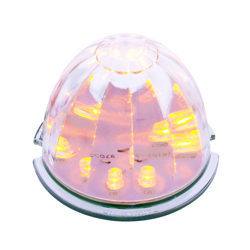 UP-38153B 17 LED Watermelon Cab Light - Amber LED/Clear Lens (Bulk)