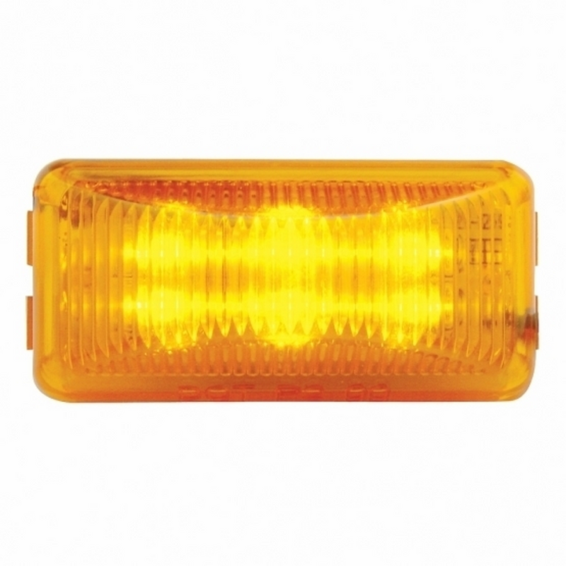 Luz rectangular de 6 LED (liquidación/marcador) - LED ámbar/lente ámbar (a granel)