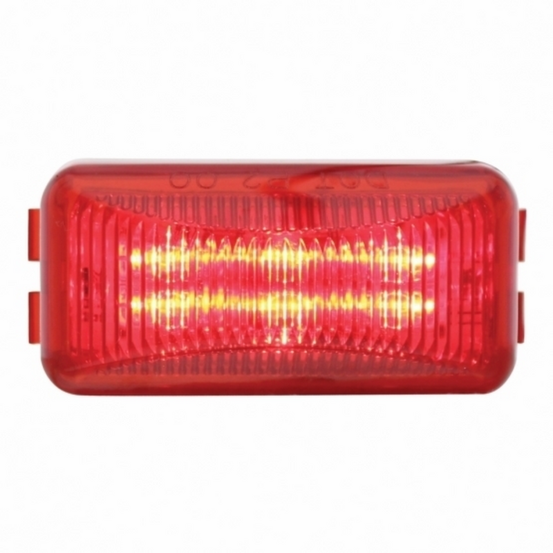 Luz rectangular de 6 LED (liquidación/marcador) - LED rojo/lente roja (a granel)