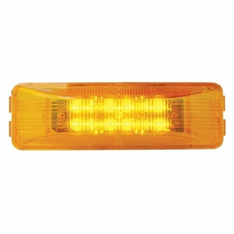 UP-38161 12 LED Rectangular Light (Clearance/Marker) - Amber LED/Amber Lens