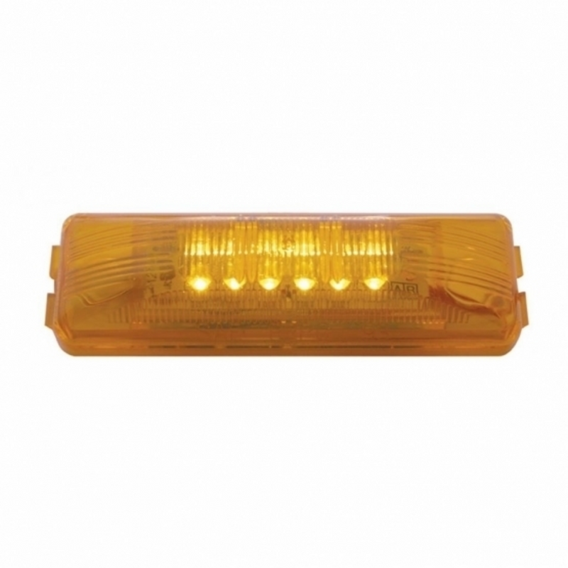 UP-38161 12 LED Rectangular Light (Clearance/Marker) - Amber LED/Amber Lens