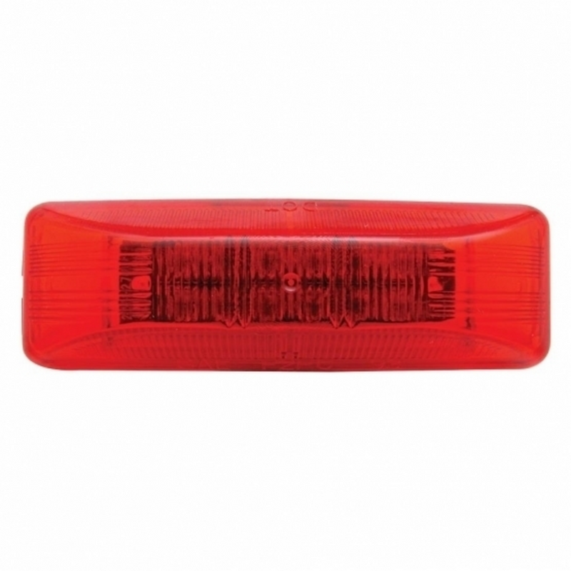 Luz rectangular de 12 LED (liquidación/marcador) - LED rojo/lente roja (a granel)