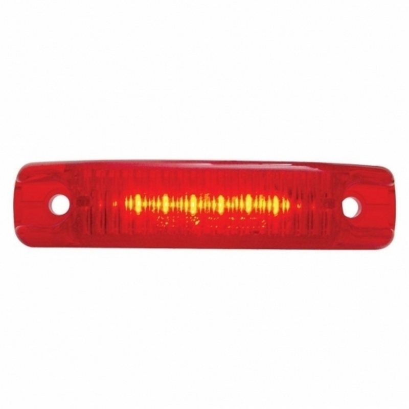 Luz aerodinámica rectangular de 6 LED (espacio libre/marcador) - LED rojo/lente roja