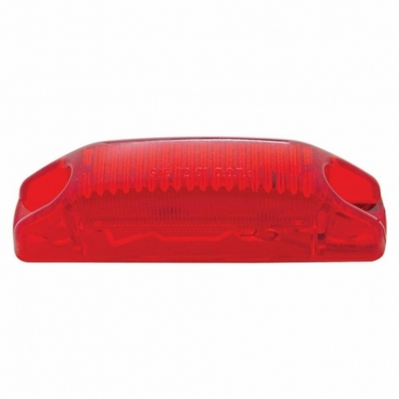 Luz aerodinámica rectangular de 6 LED (espacio libre/marcador) - LED rojo/lente roja